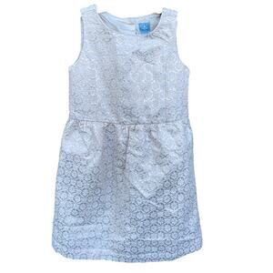 Baby Gap cream gold metallic flowers sleeveless dress size 5